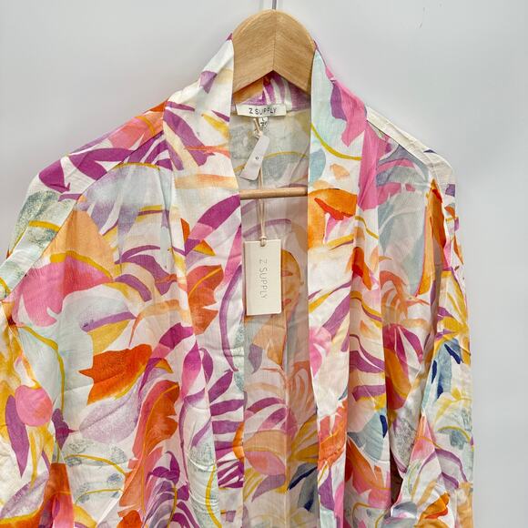 Z SUPPLY NWT Evereve Palm Multicolor Kimono Wrap // L - Picture 8 of 13